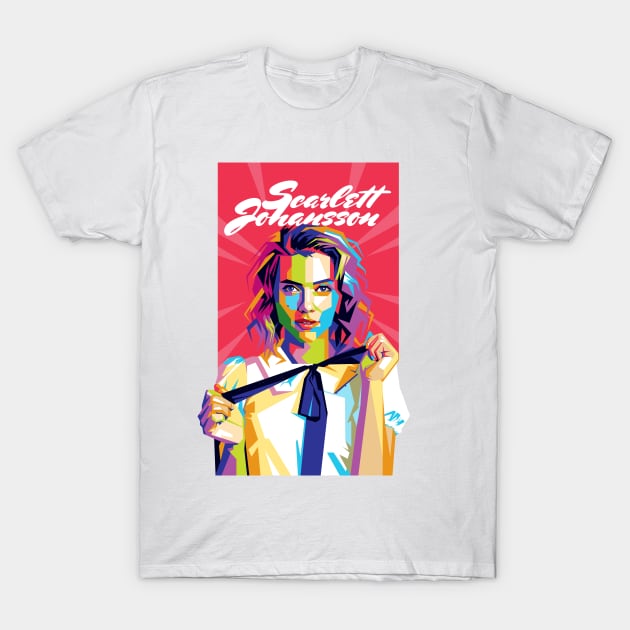 Scarlett Johansson Pop Art T-Shirt by Laksana Ardie Store